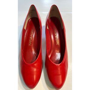 Women's Naturalizer Slip On Shoes Size 9B Katherine Red Smooth Cone Heel